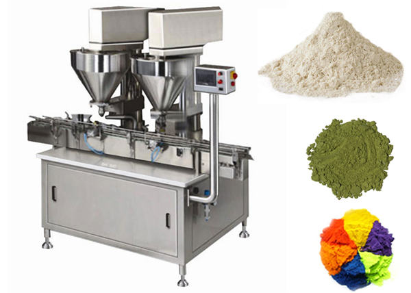 Màquina automàtica per omplir pols de 2 caps